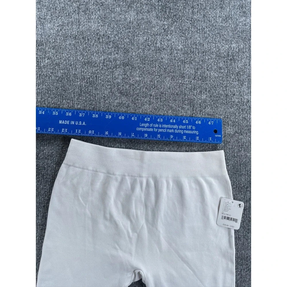 Free People Intimately FP White Ribbed Seamless Biker Shorts OB991029 M/L NWT